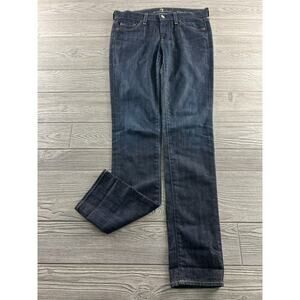 7 For All Mankind Jeans Womens 27 Roxanne Skinny Dark Wash Blue